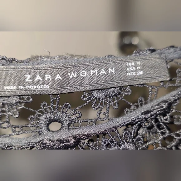 Zara Black Lace Detail Dress - Picture 3 of 4